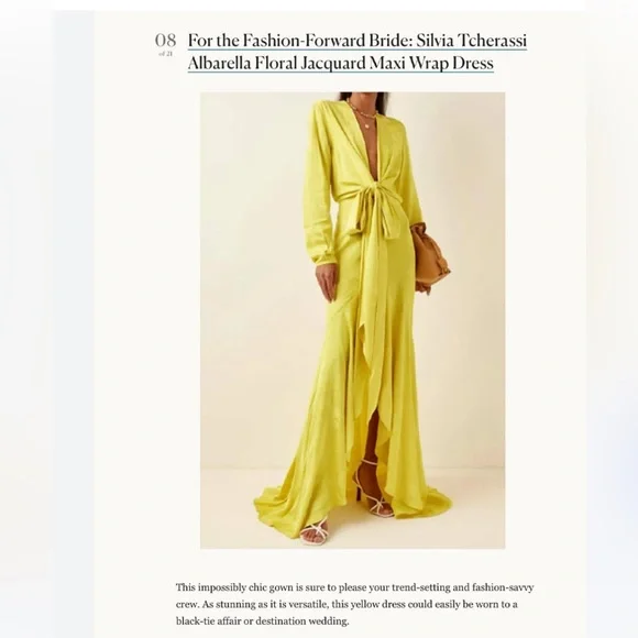 Sold! SILVIA Tcherassi Albarella V-neck Gown Size Small - Picture 8 of 13